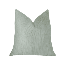 Plutus Fuzzy Mongolian Fur  White Handmade Luxury Pillow (Color: White, size: Double Sided 22" x 22")