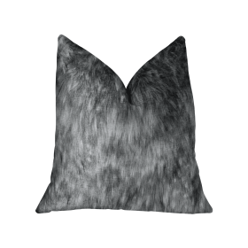 Plutus Wild Gray Wolf Gray White Handmade Luxury Pillow (Color: Gray White, size: Double Sided 20" x 20")