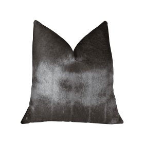 Plutus Silky Brown Mik Dark Brown Handmade Luxury Pillow (Color: Dark Brown, size: Double Sided 20" x 20")