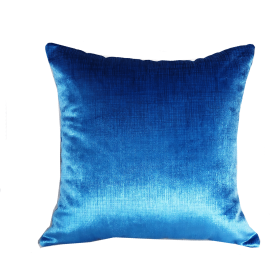 Plutus Electric Azure Blue Handmade Luxury Pillow (Color: Blue, size: Double Sided 16" x 16")