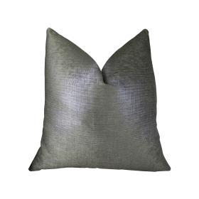 Plutus Lustrous Linen Gunmetal Grey Handmade Luxury Pillow (Color: Grey, size: Double Sided 12" x 20")