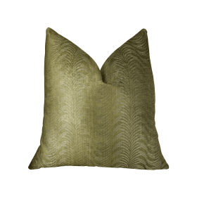 Plutus Feathered Strokes Taupe Handmade Luxury Pillow (Color: Taupe, size: Double Sided 24" x 24")