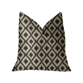 Plutus Diamond Embers Gray and Beige Luxury Throw Pillow (Color: Gray and Beige, size: Double sided  20" x 20")