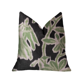 Plutus Grass Swallow Green and Black and Beige Luxury Throw Pillow (Color: Green and Black and Beige, size: Double sided  20" x 20")