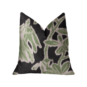 Plutus Grass Swallow Green and Black and Beige Luxury Throw Pillow (Color: Green and Black and Beige, size: Double sided  20" x 26" Standard)