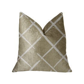 Plutus DaVinci Beige and Brown Luxury Throw Pillow (Color: Beige and Brown, size: Double sided  20" x 20")