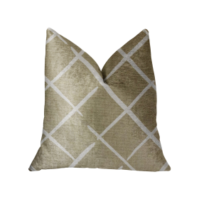 Plutus DaVinci Beige and Brown Luxury Throw Pillow (Color: Beige and Brown, size: Double sided  26" x 26")