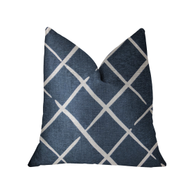 Plutus DaVinci Blue and White Luxury Throw Pillow (Color: Blue and White, size: Double sided  20" x 26" Standard)