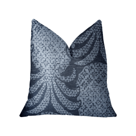 Plutus Pineapple Crush Blue and Black Luxury Throw Pillow (Color: Blue and Black, size: Double sided  20" x 26" Standard)