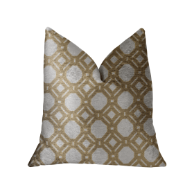 Plutus Medallion Eclipse Beige and Gray Luxury Throw Pillow (Color: Beige and Gray, size: Double sided  12" x 20")