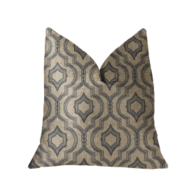 Plutus Anise Black and Beige Luxury Throw Pillow (Color: Black and Beige, size: Double sided  20" x 20")