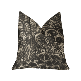 Plutus Rowan Gale Black and Beige Luxury Throw Pillow (Color: Black and Beige, size: Double sided  20" x 20")