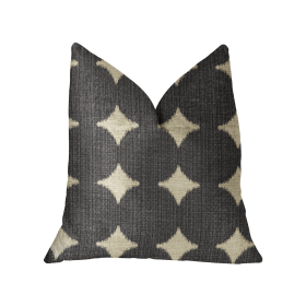 Plutus Savannah Black and Beige Luxury Throw Pillow (Color: Black and Beige, size: Double sided  22" x 22")