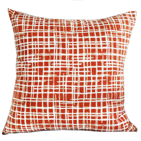 Plutus Spiced Fields  Orange and Beige Luxury Throw Pillow (Color: Orange and Beige, size: Double sided  22" x 22")