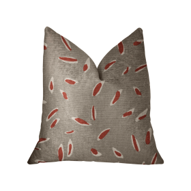 Plutus Petal Party Orange and Beige Luxury Throw Pillow (Color: Orange and Beige, size: Double sided  24" x 24")