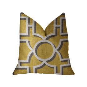 Plutus Crane Enclave Yellow, Beige and Gray Luxury Throw Pillow (Color: Yellow, Beige and Gray, size: Double sided  20" x 20")