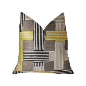 Plutus Hummingbird Isle Yellow, Beige and Gray Luxury Throw Pillow (Color: Yellow, Beige and Gray, size: Double sided  20" x 20")