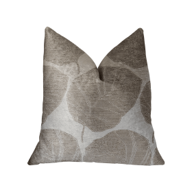 Plutus Pleasant Leaves Gray Luxury Throw Pillow (Color: Gray, size: Double sided  18" x 18")