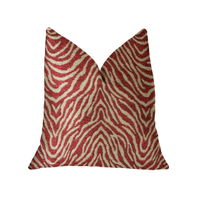 Plutus Oasis Waves Red Luxury Throw Pillow (Color: Red, size: Double sided  24" x 24")