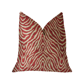 Plutus Oasis Waves Red Luxury Throw Pillow (Color: Red, size: Double sided  20" x 26" Standard)