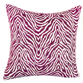 Plutus Oasis Waves Purple and Beige Luxury Throw Pillow (Color: Purple and Beige, size: Double sided  20" x 20")