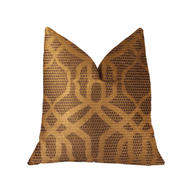 Plutus Portia  Gold and Brown Luxury Throw Pillow (Color: Gold and Brown, size: Double sided  12" x 20")