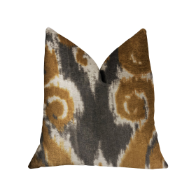 Plutus Euphoria Plush Gold Luxury Throw Pillow (Color: Gold, size: Double sided  12" x 20")