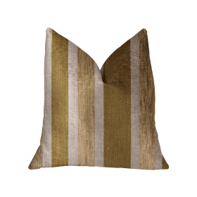 Plutus Golden Tan Lines Gold Luxury Throw Pillow (Color: Gold, size: Double sided  12" x 20")