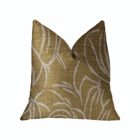 Plutus Mira Mirage Gold Luxury Throw Pillow (Color: Gold, size: Double sided  12" x 20")