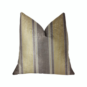 Plutus Graceful Bridge Yellow and Gray Luxury Throw Pillow (Color: Yellow and Gray, size: Double sided  18" x 18")