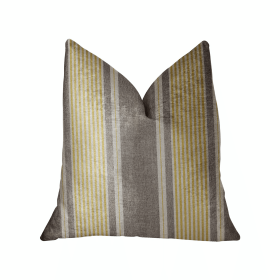 Plutus Graceful Bridge Yellow and Gray Luxury Throw Pillow (Color: Yellow and Gray, size: Double sided  24" x 24")