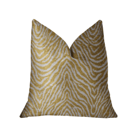 Plutus Oasis Waves Yellow and Beige Luxury Throw Pillow (Color: Yellow and Beige, size: Double sided  18" x 18")