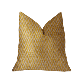 Plutus Zun Rise Yellow and Beige Luxury Throw Pillow (Color: Yellow and Beige, size: Double sided  12" x 20")