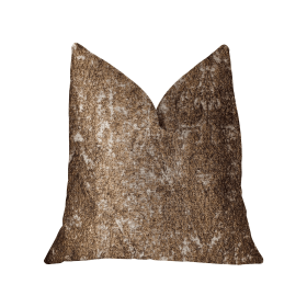 Plutus Chestnut Crush Brown Luxury Throw Pillow (Color: Brown, size: Double sided  20" x 20")