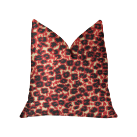 Plutus Crimson Cheetah Black and Red Luxury Throw Pillow (Color: Black and Red, size: Double sided  12" x 20")