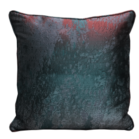 Plutus Bleu Velour Blue, Green, Red Luxury Throw Pillow (Color: Blue, Green, Red, size: Double sided  18" x 18")