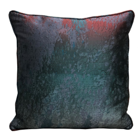 Plutus Bleu Velour Blue, Green, Red Luxury Throw Pillow (Color: Blue, Green, Red, size: Double sided  26" x 26")