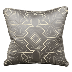 Plutus Daria Moss Silver Geometric Luxury Throw Pillow (Color: Silver, size: Double sided  12" x 20")