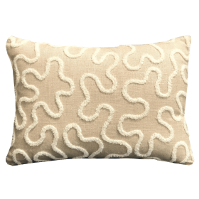 Plutus Chandra Taal Beige Geometric Luxury Throw Pillow (Color: Beige, size: Double sided  12" x 20")