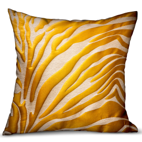 Plutus Mimosa Zebra  Orange Animal Motif Luxury Throw Pillow (Color: Orange, size: Double sided  12" x 20")