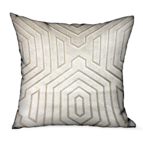 Plutus Pearly Velvet Gray Geometric Luxury Throw Pillow (Color: Gray, size: Double sided  18" x 18")