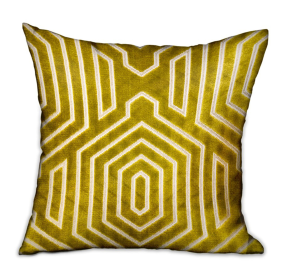 Plutus Goldenrod Velvet Gold Geometric Luxury Throw Pillow (Color: Gold, size: Double sided  20" x 20")