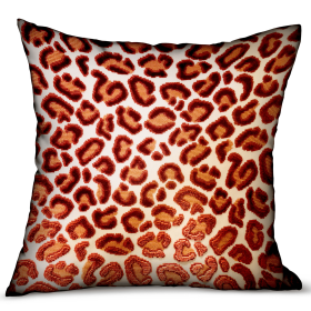 Plutus Emberglow Velvet Cheetah Red Animal Motif Luxury Throw Pillow (Color: Red, size: Double sided  16" x 16")