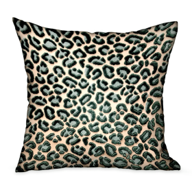 Plutus Jade Velvet Cheetah Green Animal Motif Luxury Throw Pillow (Color: Green, size: Double sided  12" x 20")