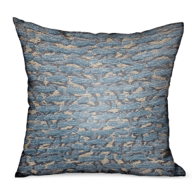 Plutus Indigo Rivulet Blue Solid Luxury Outdoor/Indoor Throw Pillow (Color: Blue, size: Double sided  16" x 16")