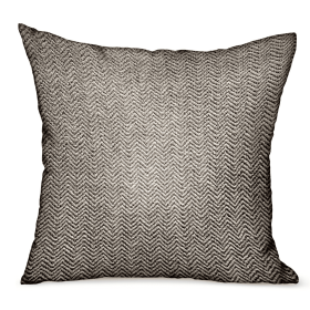 Plutus Jagged Ash Gray Chevron Luxury Outdoor/Indoor Throw Pillow (Color: Gray, size: Double sided  12" x 20")