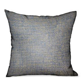 Plutus Oxford Blaze Blue Solid Luxury Outdoor/Indoor Throw Pillow (Color: Blue, size: Double sided  20" x 20")