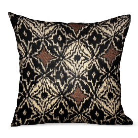 Plutus Daliah Ice Black Chevron Luxury Outdoor/Indoor Throw Pillow (Color: Black, size: Double sided  12" x 20")