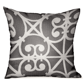 Plutus Abalone Truffle Gray Chevron Luxury Outdoor/Indoor Throw Pillow (Color: Gray, size: Double sided  18" x 18")