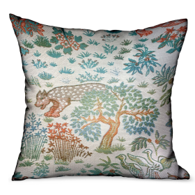 Plutus Wild Jungle Multi Animal motif Luxury Outdoor/Indoor Throw Pillow (Color: Multi, size: Double sided  18" x 18")